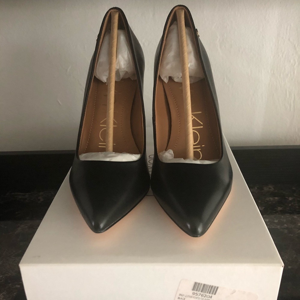 Calvin Klein Brady Leather Pointed Toe Pump